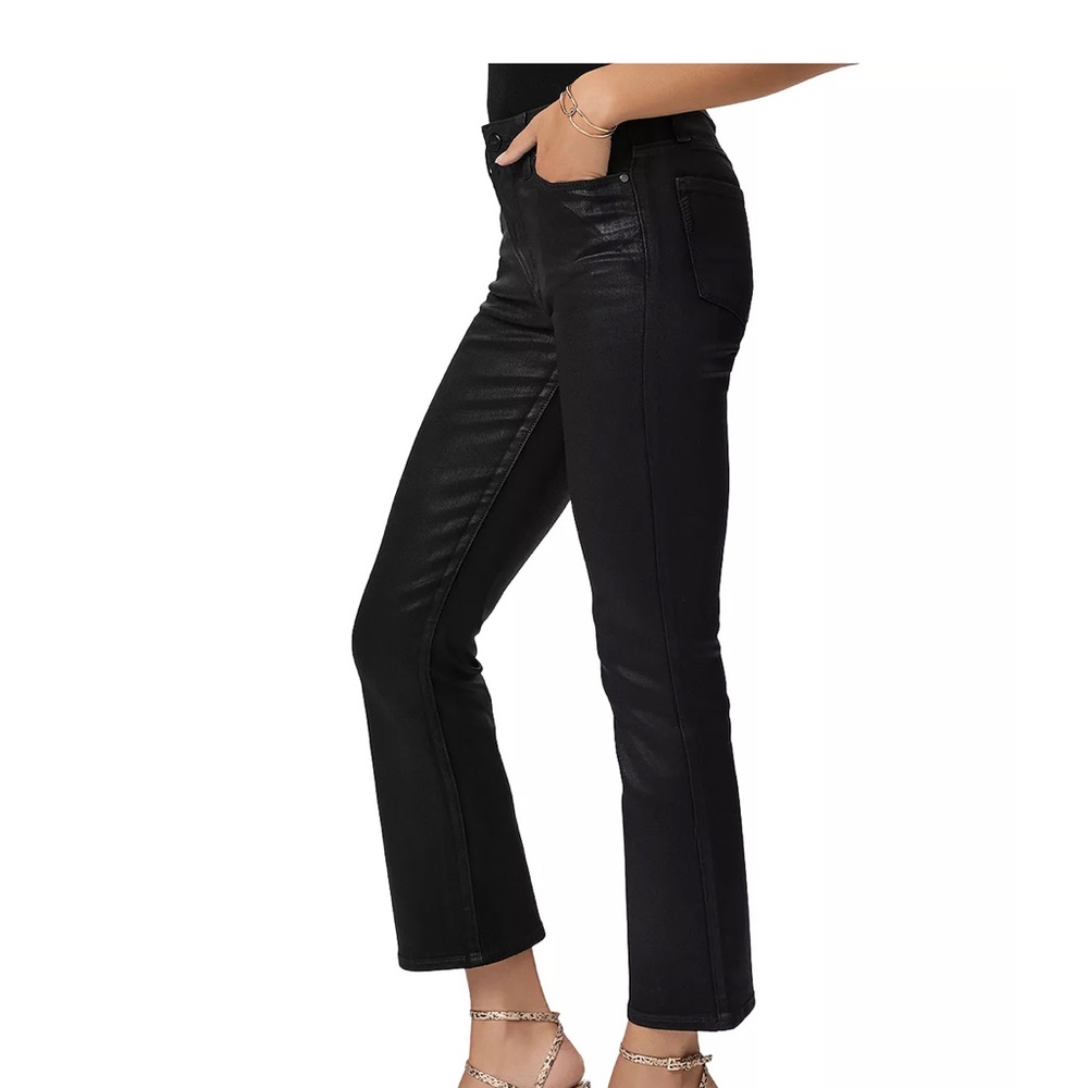 Paige Claudine Jeans in Black Fog Lux Coated Size 33 or Size 34